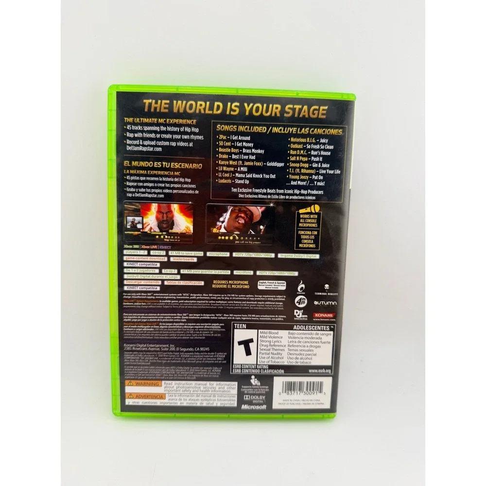 Def Jam Rapstar Xbox 360 Konami 2010 Hip Hop Music‎ Rhythm Game Complete CIB